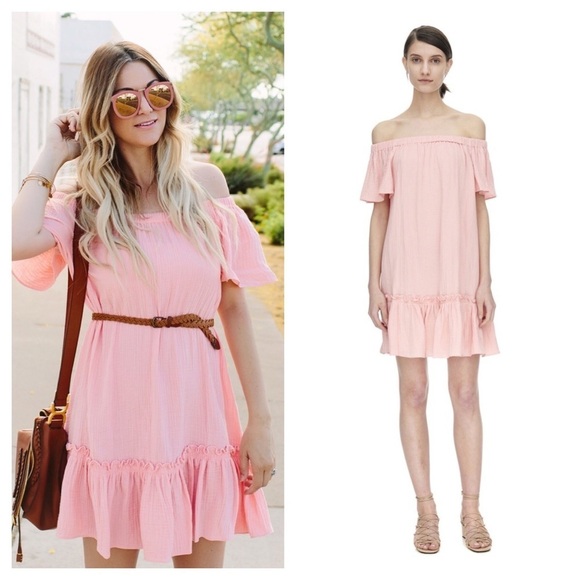 Rebecca Taylor Dresses & Skirts - Rebecca Taylor / pink off shoulder gauze dress